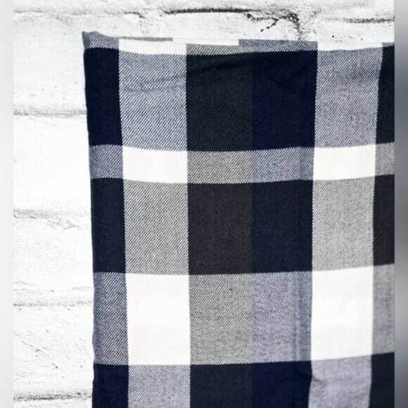 Plush Blue and black Gray Plaid Scarf Cozy Warm Winter Shawl Oversize - Picture 6 of 11